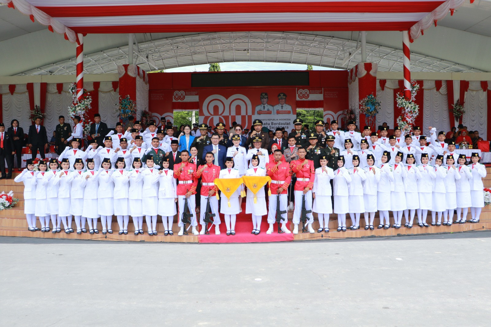 Peringatan HUT ke-80 RI di Kabupaten Poso Ditandai Upacara Pengibaran Bendera Duplikat Merah Putih
