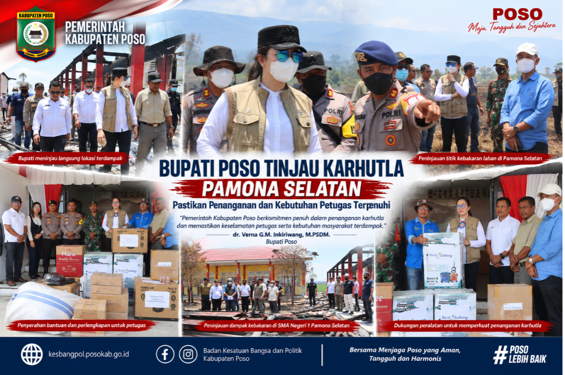 Bupati Poso Tinjau Karhutla Pamona Selatan, Pastikan Penanganan dan Kebutuhan Petugas Terpenuhi